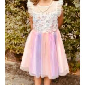 Jona Michelle Girls Beautiful 3D Butterfly Easter, Wedding, Flower Tulu Dress 7